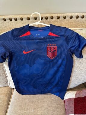Nike Kids Team USA Navy Blue Soccer Jersey with Red Accents